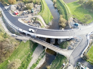 Mosty přes Lubinu z dronu